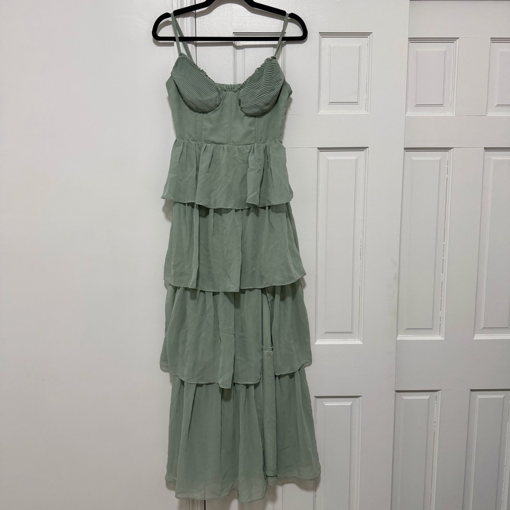 Birdy Grey Blue Tiered Bridesmaid Dress